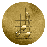 DAROUND 382 GD Music Notes Gold